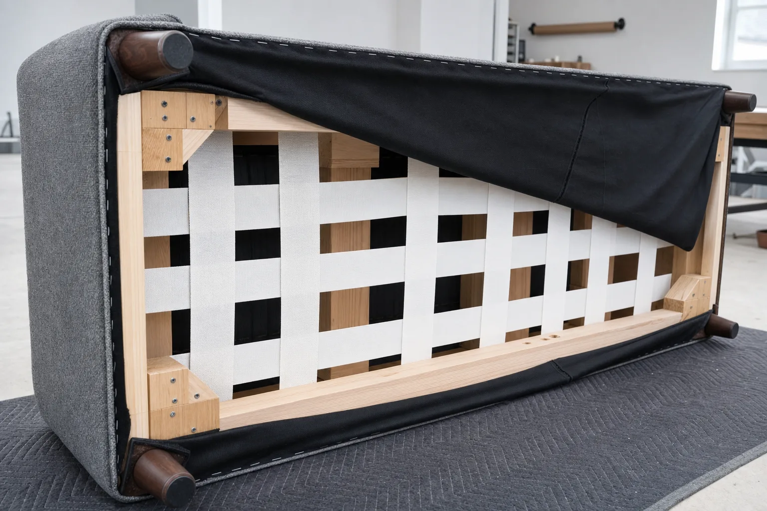 After: Sofa frame: repair & reinforcement