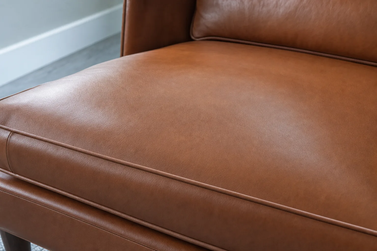 After: Leather sofa: scratch & tear repair